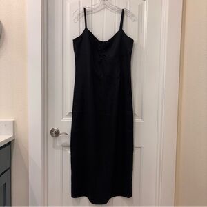 VTG Old Navy Women’s Black Spaghetti Strap Linen Dress Size 10